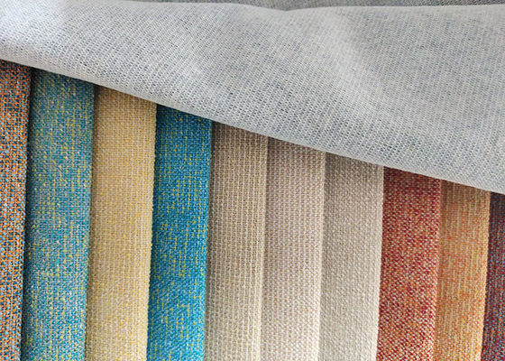 100% de polyesterstoffering Sofa Fabric Soft Plain Yarn verfte Geweven Stof